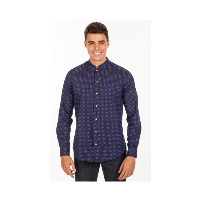 camisa-garys-fiore-2605-azul-marino-punteado
