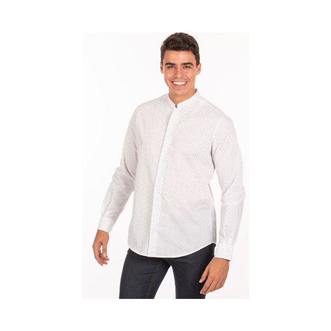 camisa-garys-fiore-2605-blanco-topos-marino