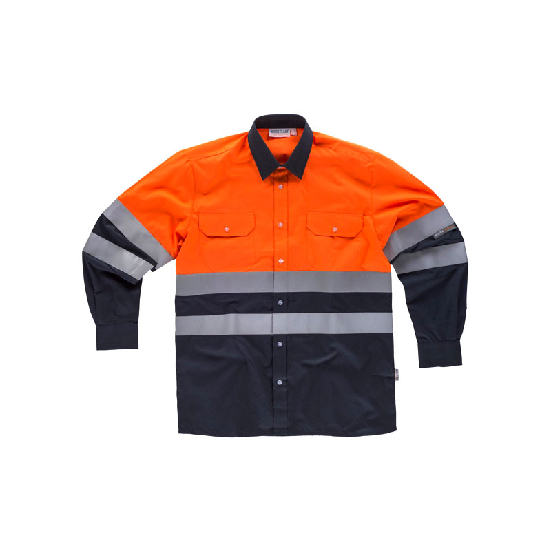 camisa-workteam-alta-visibilidad-c3813-azul-marino-naranja