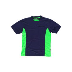 camiseta-workteam-wf1616-azul-marino-verde-fluor
