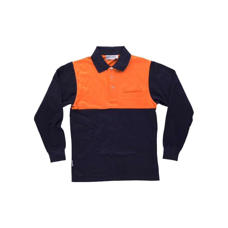 polo-workteam-alta-visibilidad-c3842-azul-marino-naranja