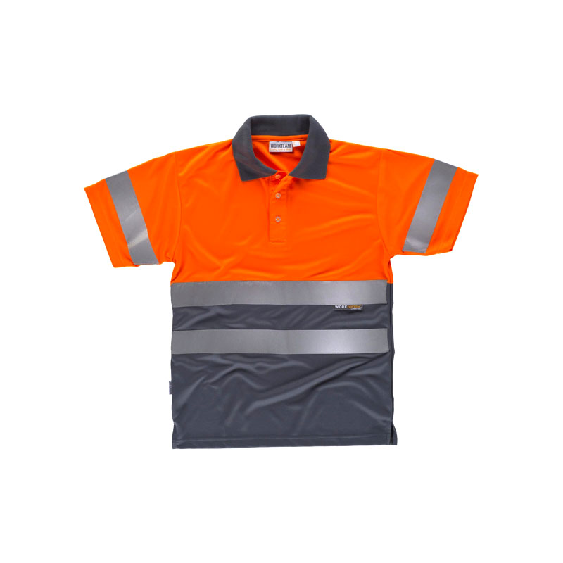 polo-workteam-alta-visibilidad-c3860-gris-naranja